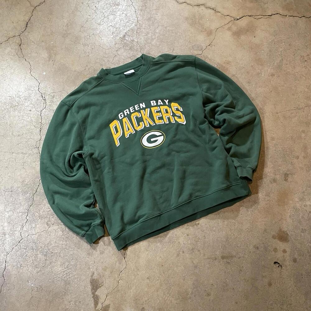 Vintage Reebok Sport Packers Crewneck Size Green Bay Embroidered Sweatshirt - L
